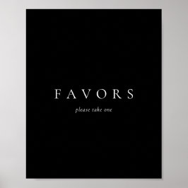Black Solid Einfache Minimalistische Gastgeschenke Poster