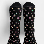 Black Solid Noah Circle Pattern Socken (Oben)