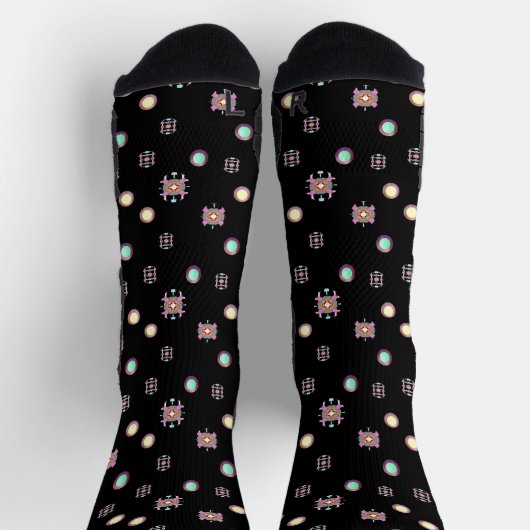 Black Solid Noah Circle Pattern Socken (Oben)
