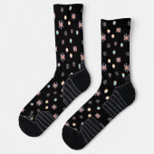 Black Solid Noah Circle Pattern Socken (Links)
