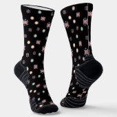 Black Solid Noah Circle Pattern Socken (Gewinkelt)