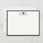 Black Sophisticated Dove Stationery Note Card Einladung (Vorderseite)