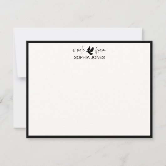 Black Sophisticated Dove Stationery Note Card Einladung (Vorderseite)