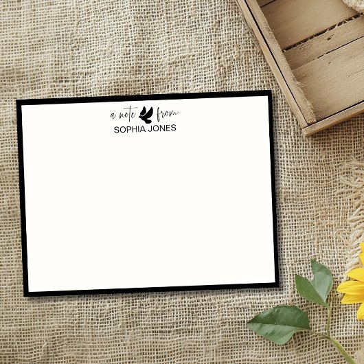 Black Sophisticated Dove Stationery Note Card Einladung