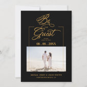 Black Sophisticated Minimal Photo Elegant Script Save The Date (Vorderseite)