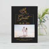Black Sophisticated Minimal Photo Elegant Script Save The Date (Stehend Vorderseite)