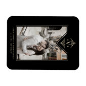 Black Sophisticy Blüh Chic Golden Initials Magnet (Horizontal)