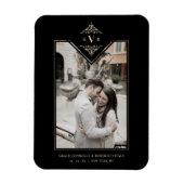 Black Sophisticy Blüh Chic Golden Initials Magnet (Vertikal)