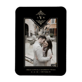 Black Sophisticy Blüh Chic Golden Initials Magnet