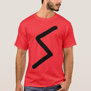 Black Sowilo Rune Paintbrush-Version T-Shirt