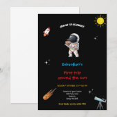BLACK SPACE BIRTHDAY INVITATION EINLADUNG (Vorne/Hinten)