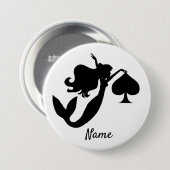 Black Spade Mermaid Silhouette Thunder_Cove Button (Vorne & Hinten)