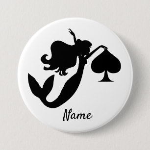Black Spade Mermaid Silhouette Thunder_Cove Button