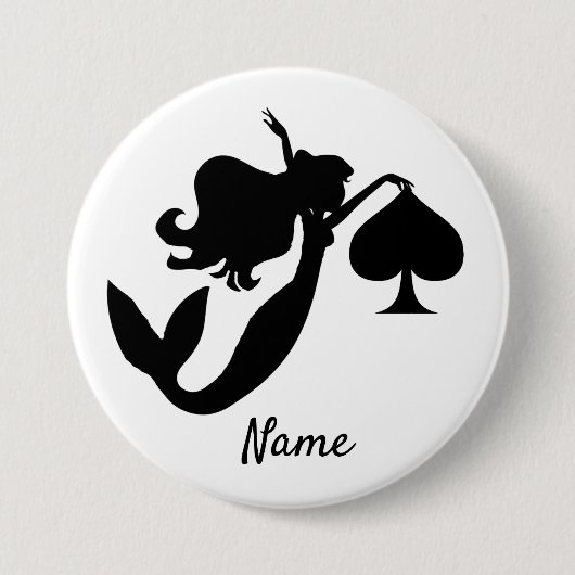 Black Spade Mermaid Silhouette Thunder_Cove Button (Vorderseite)