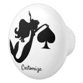 Black Spade Mermaid Silhouette Thunder_Cove Keramikknauf (Rechts)