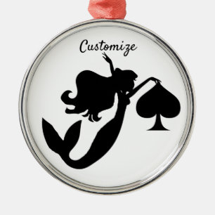 Black Spade Mermaid Silhouette Thunder_Cove Ornament Aus Metall