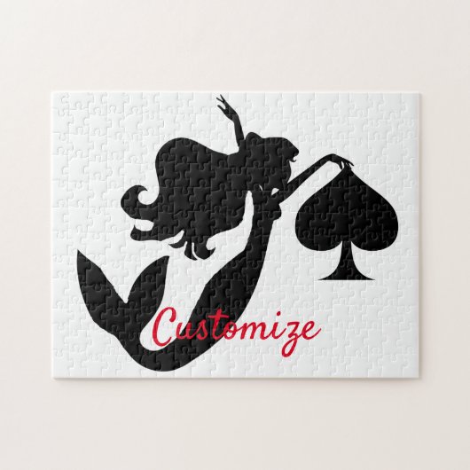 Black Spade Mermaid Silhouette Thunder_Cove Puzzle (Horizontal)