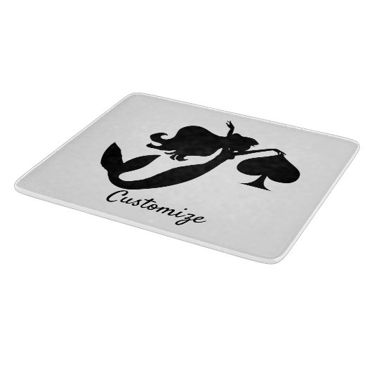 Black Spade Mermaid Silhouette Thunder_Cove Schneidebrett (Ecke)