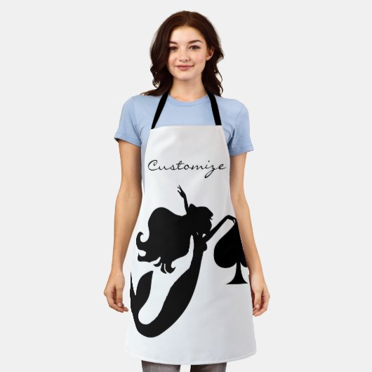 Black Spade Mermaid Silhouette Thunder_Cove Schürze (Getragen)