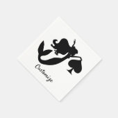 Black Spade Mermaid Silhouette Thunder_Cove Serviette (Ecke)