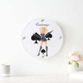 Black Spades Blonde Queen Thunder_Cove Große Wanduhr (Zuhause)