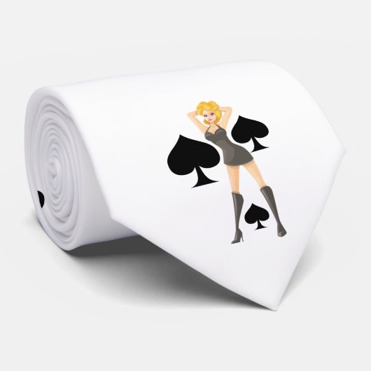 Black Spades Blonde Queen Thunder_Cove Krawatte (Gerollt)