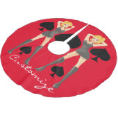 Black Spades Blonde Queen Thunder_Cove Polyester Weihnachtsbaumdecke (Schrägansicht)