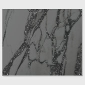 Black Spark Graphite Glitzer Marmorstein Lux Grau Geschenkpapier (Flach)