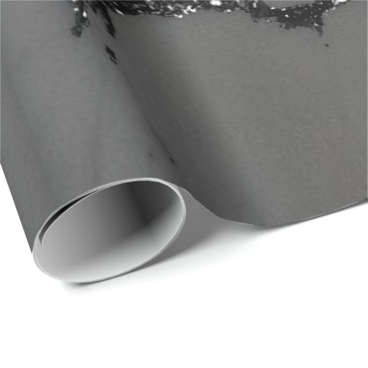 Black Spark Graphite Glitzer Marmorstein Lux Grau Geschenkpapier (Rolleneckpunkt)