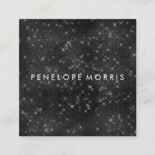 Black Sparkle Glitzer Beauty Stylist Quadratische Visitenkarte