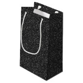 Black Sparkle Glitzer Geschenktasche Kleine Geschenktüte (Rückseite Schrägansicht)