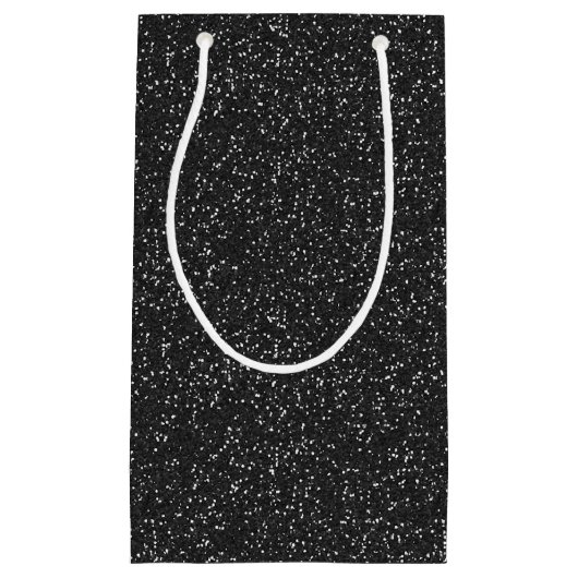 Black Sparkle Glitzer Geschenktasche Kleine Geschenktüte (Vorderseite)