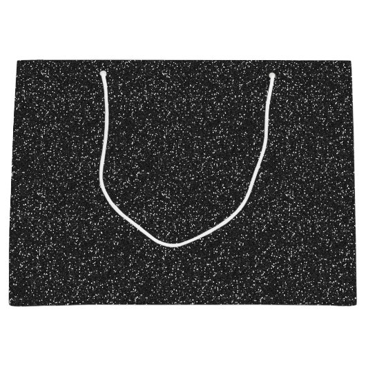 Black Sparkle Glitzer Große Geschenktasche Geschenktüte (Vorderseite)