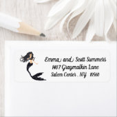 Black Sparkle Glitzer Mermaid-Adressmarken (Insitu)