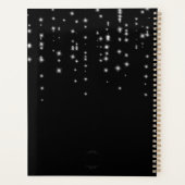Black Sparkle Modern Glam Monogram Planer (Rückseite)