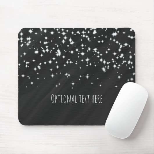Black & Sparkle Stars Elegante Glamour Mousepad (Mit Mouse)