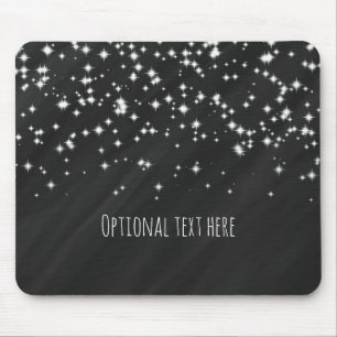 Black & Sparkle Stars Elegante Glamour Mousepad