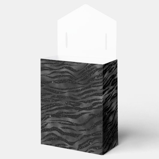 Black Sparkle Zebra Print Geschenkschachtel (Geöffnet)