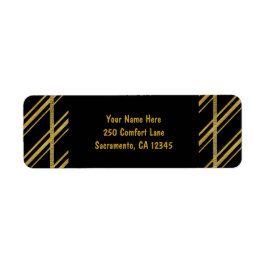 Black & Sparkling Gold Candy Cane Stripe Holiday