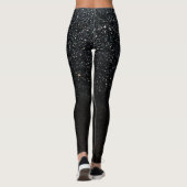 Black Sparkules Imitate Glitzer Night Sky Leggings (Rückseite)