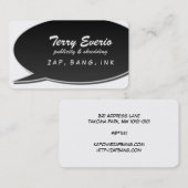 Black Speech Bubble Card Visitenkarte (Vorne/Hinten)