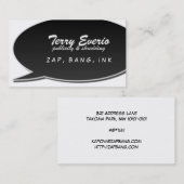 Black Speech Bubble Card Visitenkarte (Vorne/Hinten)