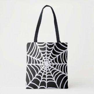 Black Spider Cobweb Happy Halloween Tasche