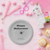 Black Spider Gray Paper Halloween-Party Teller (Party)