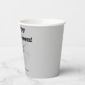 Black Spider Grey Paper Halloween Cups Pappbecher (Links)