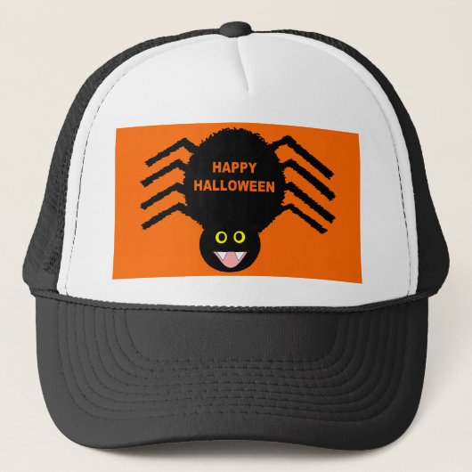 Black Spider Halloween-Hut Truckerkappe (Vorderseite)
