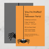Black Spider Halloween-Party Einladung (Vorne/Hinten)