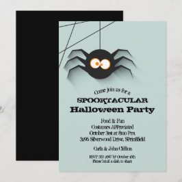 Black Spider Halloween-Party Einladung