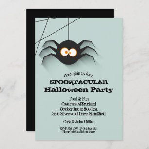 Black Spider Halloween-Party Einladung