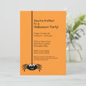 Black Spider Halloween-Party Einladung (Stehend Vorderseite)